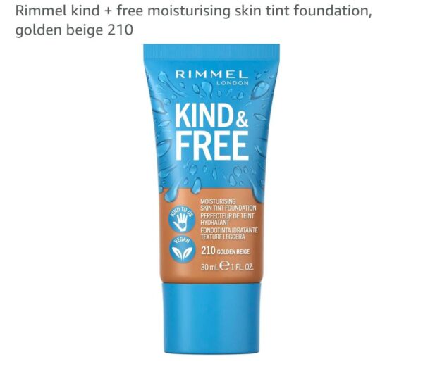 Rimmel kind & free moisturising skin tint foundation (Golden Beige) 210