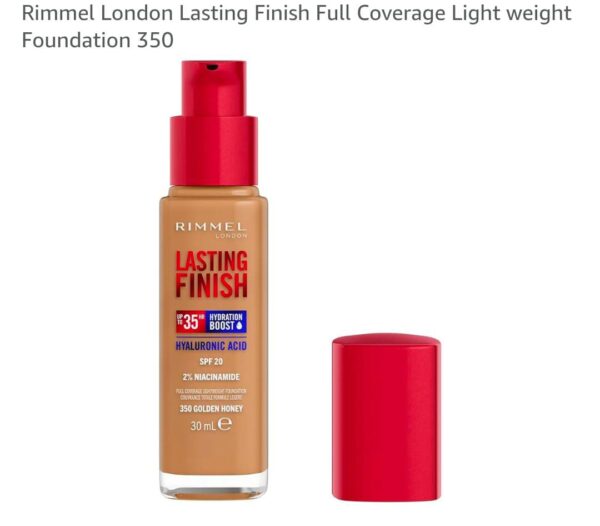 Rimmel London Lasting Finish Full Coverage Light weight Foundation, No.350