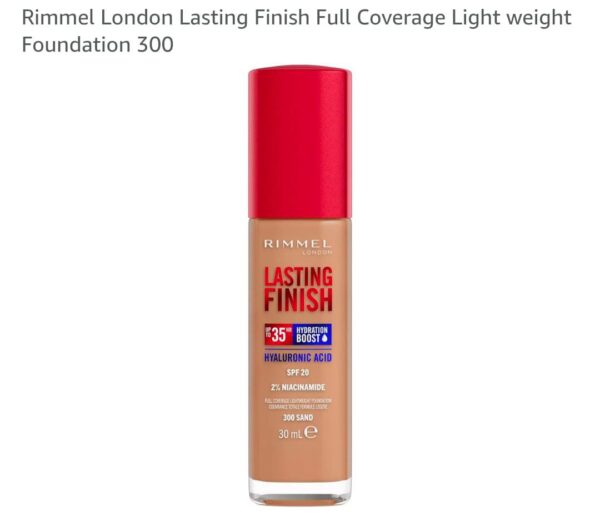 Rimmel London Lasting Finish Full Coverage Light weight Foundation, No.302