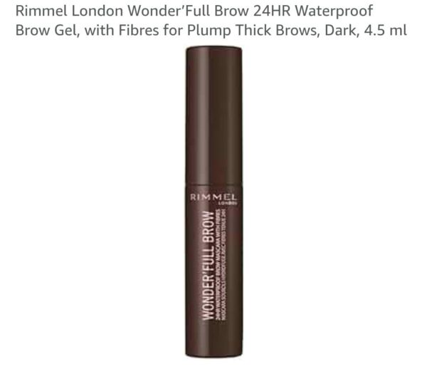 Rimmel London Wonder Full Brow 24h waterproof BrowGel (Dark), 4.5ml