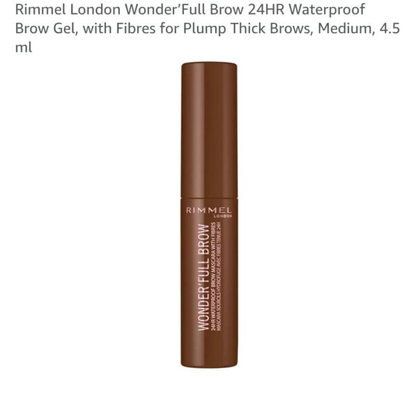 Rimmel London Wonder Full Brow 24h waterproof BrowGel (Dark), 4.5ml