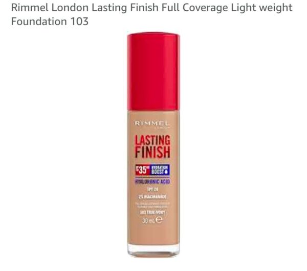 Rimmel London Lasting Finish Full Coverage Light weight Foundation, No.303